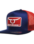 Rope Smart Western Style Mesh Flat Retro Trucker Fit Snapback Red Patch Cap