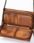 American Darling Organiser Hair-On Hand Tooled Genuine Leather Women Bag Western Handbag Purse