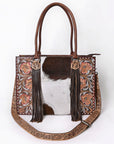 American Darling Hand Tooled Hair On Genuine Leather Women Bag Western Handbag Purse