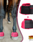 Hilason Western Horse PVC Ribbed Double Hook & Loop Leg Bell Boots