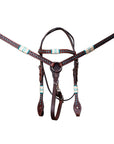 BAR H EQUINE Western Horse Genuine Leather Tack Set Dark Brown