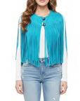 Genuine Suede Leather Fringe Vest For Women Western Boho Statement Classic Outerwear
