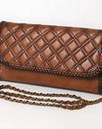 American Darling Western Cross Body Genuine Leather Handbag Purse Wallet Bag For Women Girls Brown