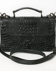American Darling Crossbody Crocodile embossed Genuine Leather women bag western handbag purse
