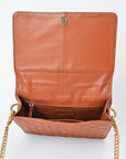 Genuine Leather Quilted Crossbody Bag For Women With Adjustable Chain Strap Everyday