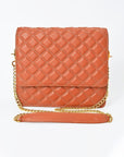 Genuine Leather Quilted Crossbody Bag For Women With Adjustable Chain Strap Everyday
