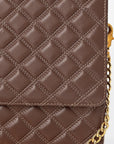 Genuine Leather Quilted Crossbody Bag For Women With Adjustable Chain Strap Everyday