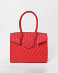 Never Mind Genuine Leather Quilted Tote Bag Women Structured Satchel Handbag Dual Top Handle Spacious Everyday Shoulder Purse