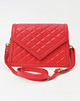 Never Mind Genuine Leather Crossbody Bag Women Quilted Envelope Flap Shoulder Purse Adjustable Strap Stylish Everyday Handbag
