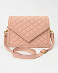 Never Mind Genuine Leather Crossbody Bag Women Quilted Envelope Flap Shoulder Purse Adjustable Strap Stylish Everyday Handbag