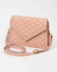 Never Mind Quilted Leather Crossbody Bag with Envelope Flap