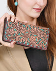 American Darling Wallet Beautifully Hand Tooled Genuine Leather women hand purse