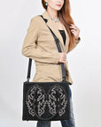 American Darling Tote Bag for Women, Boot Stitched Genuine Suede & Vegetable-Tanned Full Grain Leather Western Purse, YKK Zipper