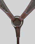 Hilason Western Horse Crocodile Embossed Breast Collar Genuine Leather Dark Brown