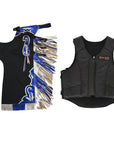HILASON Western Horse Bull Riding Safety Leather Protective Vest & Rodeo Chaps Combo