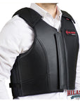 HILASON Western Horse Bull Riding Safety Leather Protective Vest & Rodeo Chaps Combo