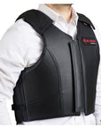 HILASON Western Horse Bull Riding Safety Leather Protective Vest & Rodeo Chaps Combo