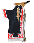 HILASON Western Horse Bull Riding Safety Leather Protective Vest & Rodeo Chaps Combo