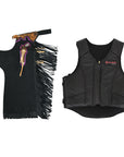HILASON Western Horse Bull Riding Safety Leather Protective Vest & Rodeo Chaps Combo