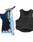 HILASON Western Horse Bull Riding Safety Leather Protective Vest & Rodeo Chaps Combo