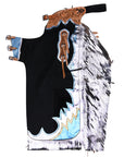 HILASON Western Horse Bull Riding Safety Leather Protective Vest & Rodeo Chaps Combo