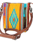 American Darling ADBG1006A Large Crossbody Saddle Blanket Genuine Leather women bag western handbag purse