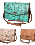 American Darling Coin Purse Crocodile embossed Genuine Leather women bag western handbag purse