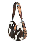 American Darling Hobo Hand Tooled Hair-On Genuine Leather women bag western handbag purse