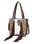 American Darling Tote Hand Tooled Hair-On Genuine Leather women bag western handbag purse