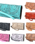 American Darling Clutch Hand Tooled Genuine Leather women bag western handbag purse