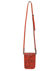 American Darling Cell Phone Holder Hand Tooled Genuine Leather women bag western handbag purse