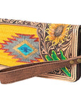 American Darling Organiser Hand Tooled Saddle Blanket Genuine Leather Women Bag Western Handbag Purse