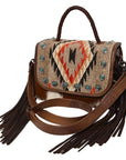 American Darling Briefcase Saddle Blanket Hair On Genuine Leather women bag western handbag purse