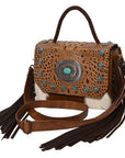American Darling Briefcase Saddle Blanket Hair On Genuine Leather women bag western handbag purse
