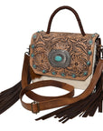 American Darling Briefcase Saddle Blanket Hair On Genuine Leather women bag western handbag purse