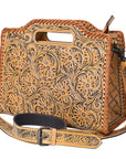 Clutch Hand Tooled Genuine Leather women bag western handbag purse