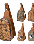 American Darling Sling Hand Tooled Genuine Leather Women Bag Western Handbag Purse