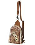 American Darling Sling Beautifully Hand Tooled Hair-On Genuine Leather women bag western handbag purse
