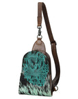 American Darling Sling Hair-On Crocodile embossed Genuine Leather women bag western handbag purse