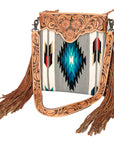 American Darling Cross Body Hand Tooled Saddle Blanket Genuine Leather Women Bag Western Handbag Purse
