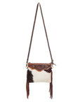 American Darling Small Crossbody Hand Tooled Hair On Genuine Leather Women Bag Western Handbag Purse