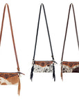 American Darling Small Crossbody Hand Tooled Hair On Genuine Leather Women Bag Western Handbag Purse