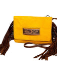 American Darling ADBG501A Clutch Hand Tooled Hair On Genuine Leather women bag western handbag purse