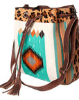 American Darling ADBG574D1 Large Crossbody Saddle Blanket Hair On Genuine Leather Women Bag Western Handbag Purse