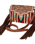 American Darling Crossbody Hand Tooled Saddle Blanket Genuine Leather Women Bag Western Handbag Purse
