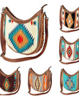 American Darling Hand Tooled Saddle Blanket Genuine Leather Women Bag Western Handbag Purse