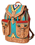 American Darling Hand Tooled Saddle Blanket Genuine Leather Women Bag Western Handbag Purse