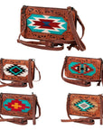 American Darling Hand Tooled Hair On Genuine Leather Women Bag Western Handbag Purse