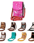 American Darling Cell Phone Holder Hair On Genuine Leather women bag western handbag purse