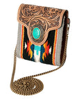American Darling Hand Tooled Hair On Genuine Leather Women Bag Western Handbag Purse